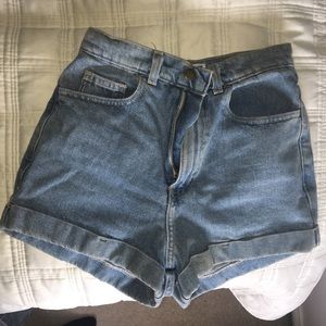 American apparel high waisted jean shorts